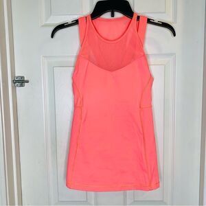 Lululemon running in the city tank mesh panels double strap grapefruit Size 4